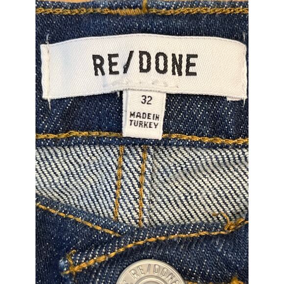 Re/Done Women's Size 32 Blue 90's High Rise Loose Button Denim Jeans - Picture 2 of 8